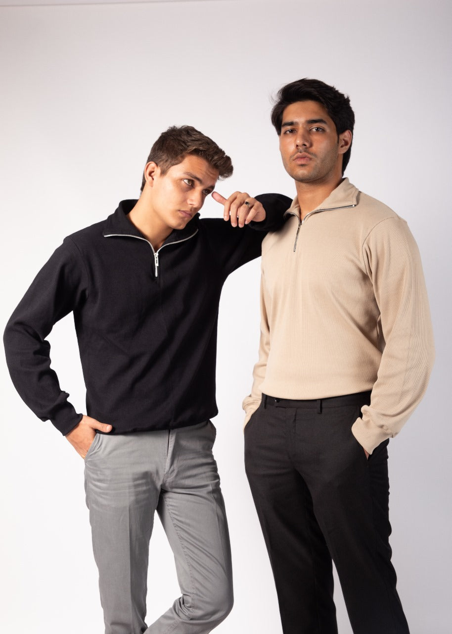 OLD MONEY FULL SLEEVES ZIPPER POLO
