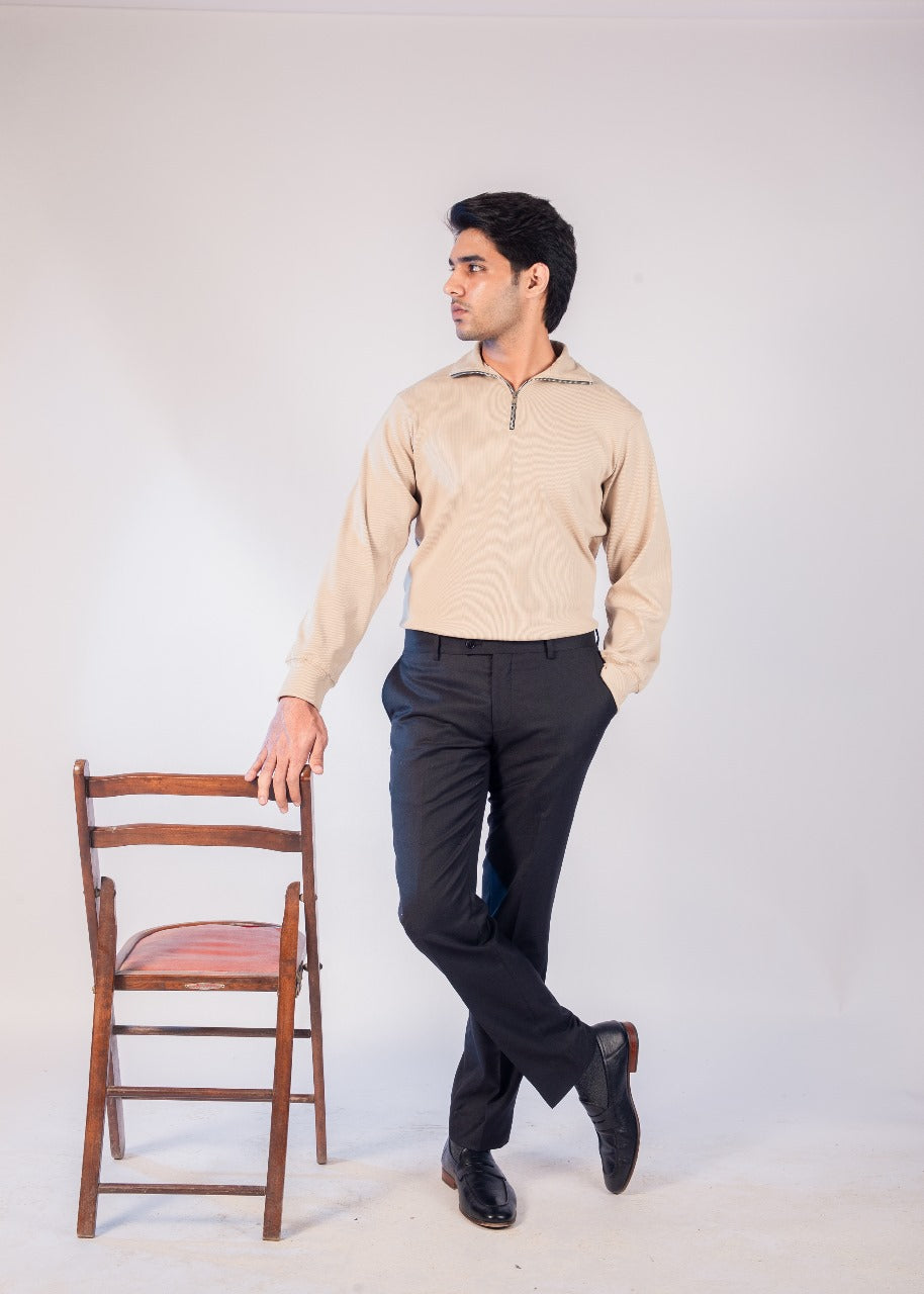 OLD MONEY FULL SLEEVES ZIPPER POLO
