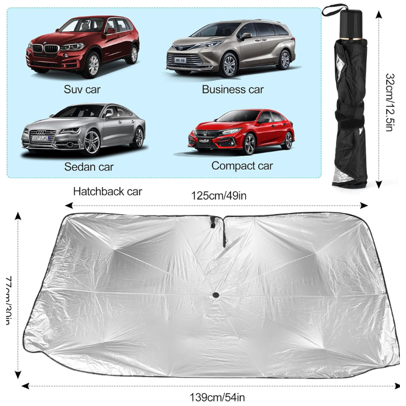 CAR WIND SHIELD UMBRELLA ( UV LIGHT PROTECTION )