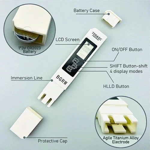 💧 TDS Meter Water Quality Testing Pen – Digital Water Purity Tester for Home